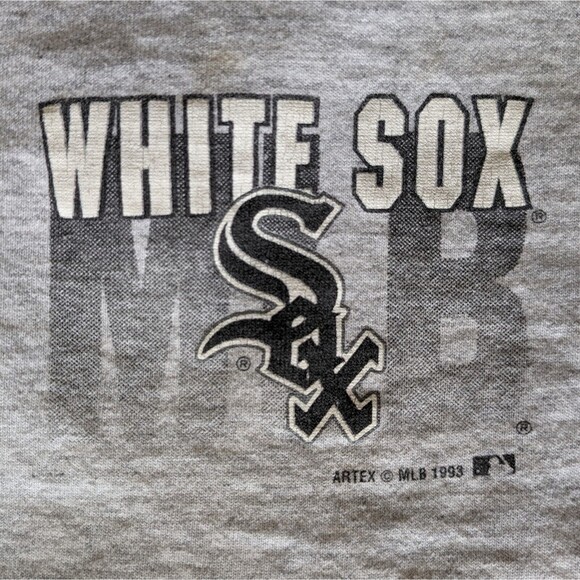 Chicago White Sox Sweat Shorts Men's Large Gray Drawstring MLB 1993 Made In USA - Picture 3 of 5